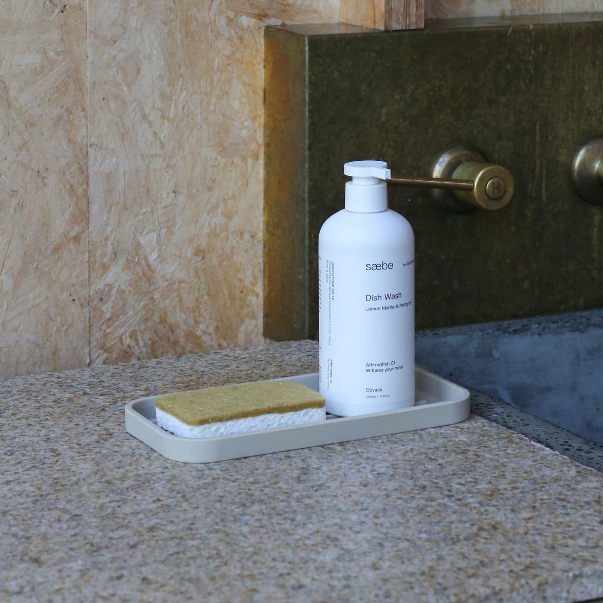 Sink Tray and Sponge Holder Silicone | Sand by DESIGNSTUFF (sink-tray-and-sponge-holder-silicone-sand)