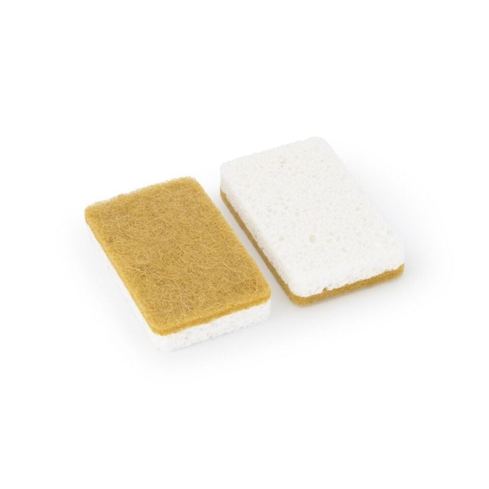 Natural Cellulose and Sisal Scourer Sponge PK2 | Caramel by DESIGNSTUFF (natural-cellulose-and-sisal-scourer-sponge-caramel)
