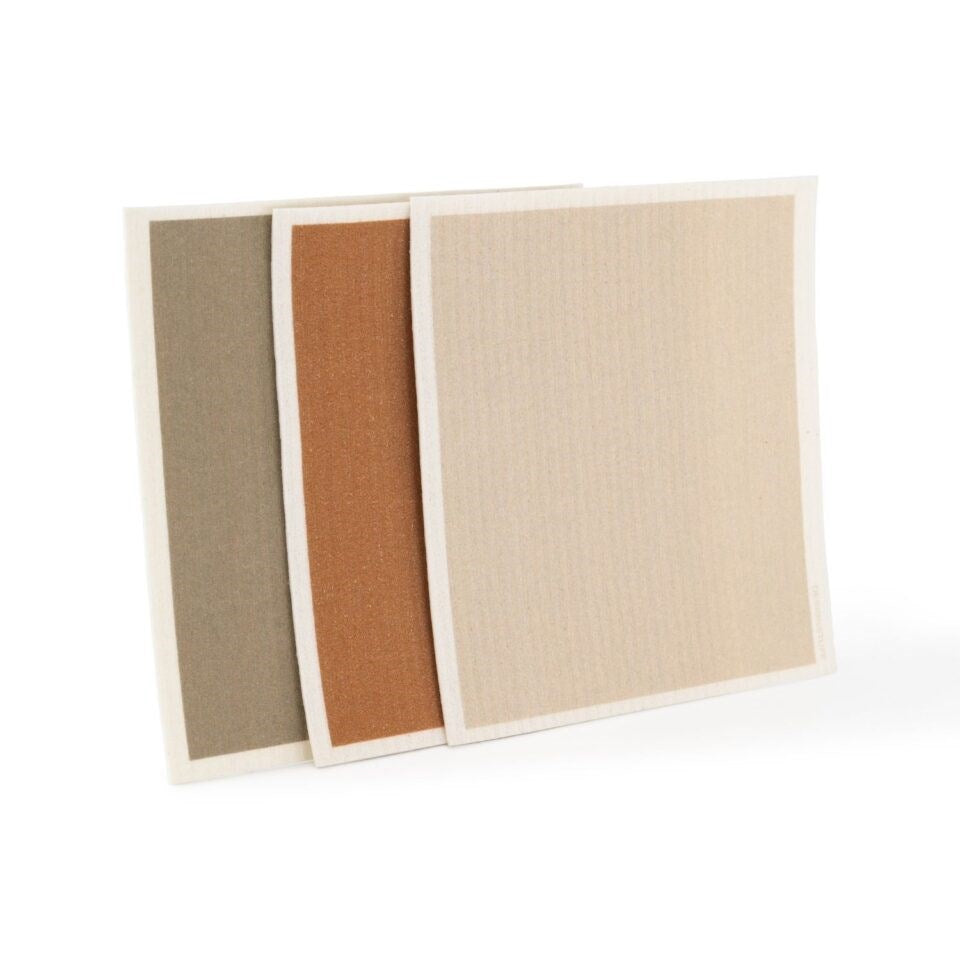 Compostable Eco Dishcloth | Pack of 3 | Sand, Cinnamon, Khaki