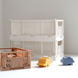 Linear Collapsible Crate | M | 33x25cm | Chalk (Set of 2)