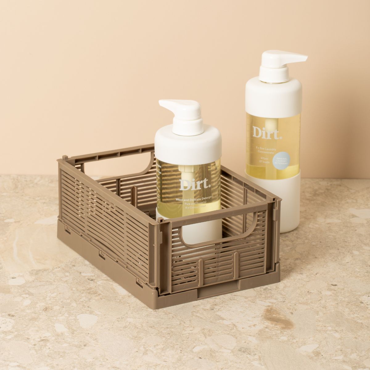 Linear Collapsible Crate | S | 25x16cm | Taupe (Set of 2)