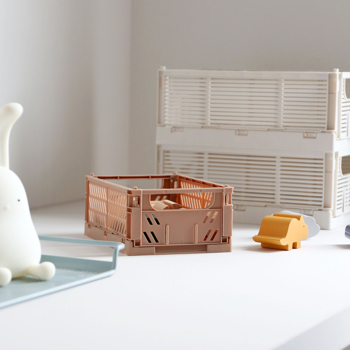 Slant Collapsible Crate | S | 25x16cm | Tuscany (2pc) by DESIGNSTUFF (slant-collapsible-crate-s-25x16cm-tuscany-2pc)