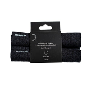 DESIGNSTUFF ETTA Compostable Dishcloth | Black | Set of 2
