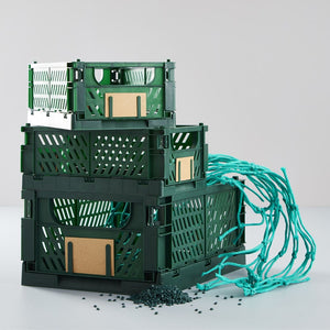 Slant Collapsible Crate | M | 33x25cm | Deep Green