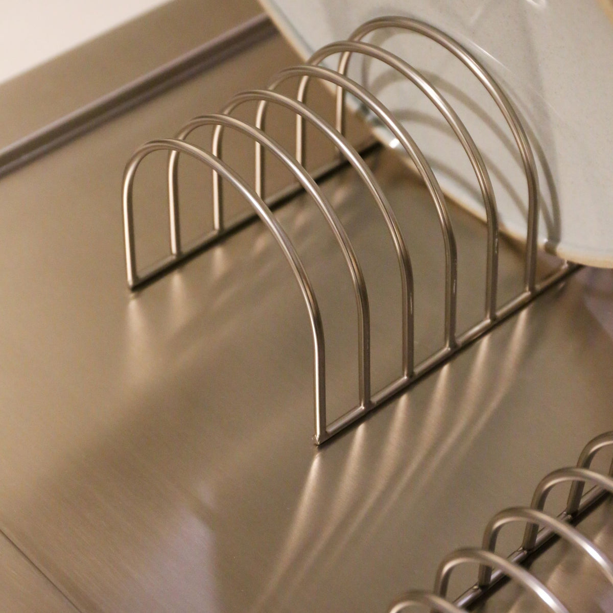 Dish Drainer | Set of 2 | Brushed Steel by DESIGNSTUFF (dish-drainer-set-of-2-brushed-steel)