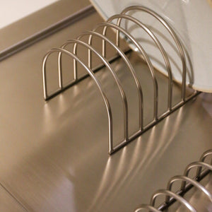 Dish Drainer | Set of 2 | Brushed Steel by DESIGNSTUFF (dish-drainer-set-of-2-brushed-steel)