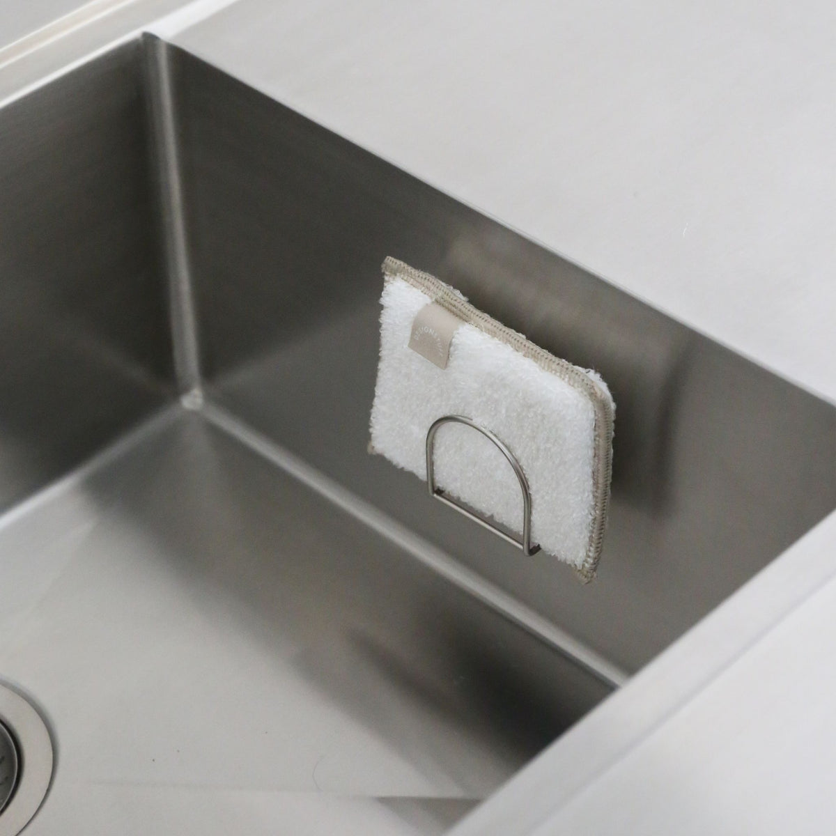 Sink Sponge Holder | Brushed Steel by DESIGNSTUFF (sink-sponge-holder-brushed-steel)