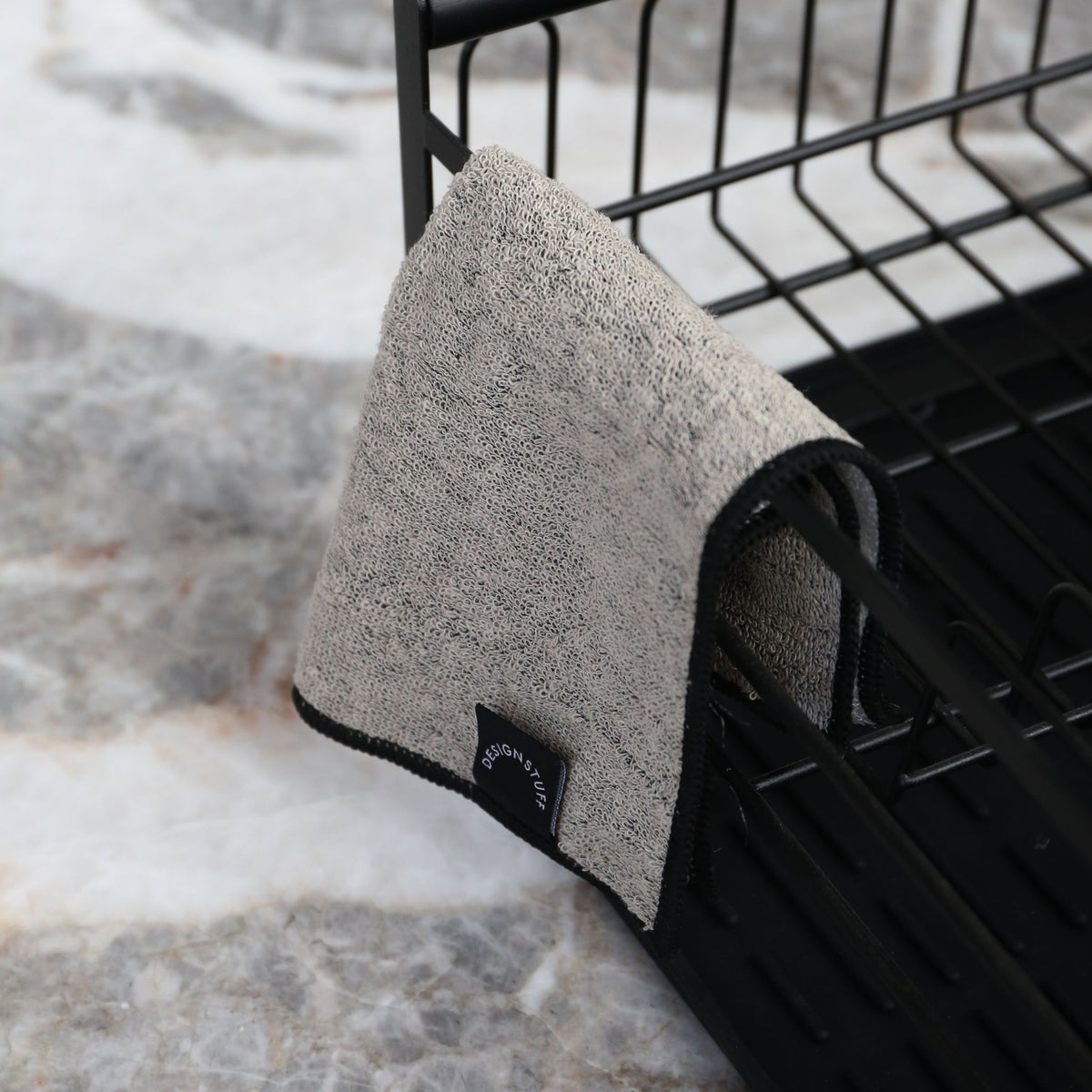 Hemp Marle Scourer & Bamboo Dishcloth | Black | (Set of 2) by DESIGNSTUFF (hemp-marle-scourer-bamboo-dishcloth-black-set-of-2)