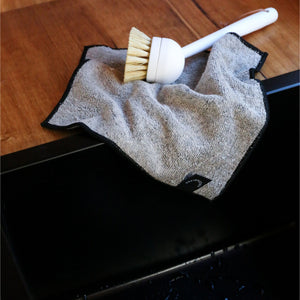 Hemp Marle Scourer & Bamboo Dishcloth | Black | (Set of 2) by DESIGNSTUFF (hemp-marle-scourer-bamboo-dishcloth-black-set-of-2)