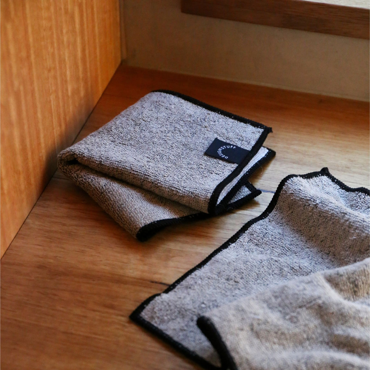 Hemp Marle Scourer & Bamboo Dishcloth | Black | (Set of 2) by DESIGNSTUFF (hemp-marle-scourer-bamboo-dishcloth-black-set-of-2)