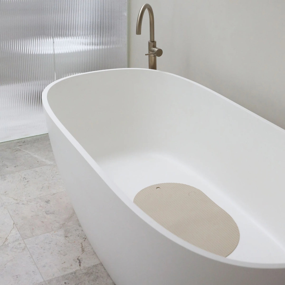 DesignStuff Curv Silicone Bath Mat Sand Non Slip