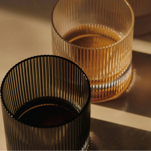 Ferm Living Ripple Tumbler Glasses | Set of 2 | Smoked Grey