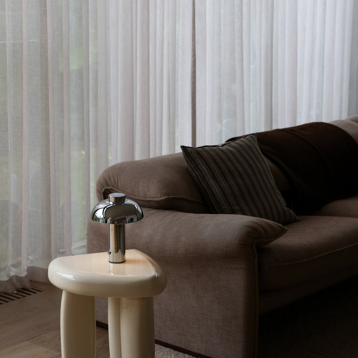 Elio Pillar Portable Lamp | Chrome/Chrome by DESIGNSTUFF (elio-pillar-portable-lamp-chrome-chrome)