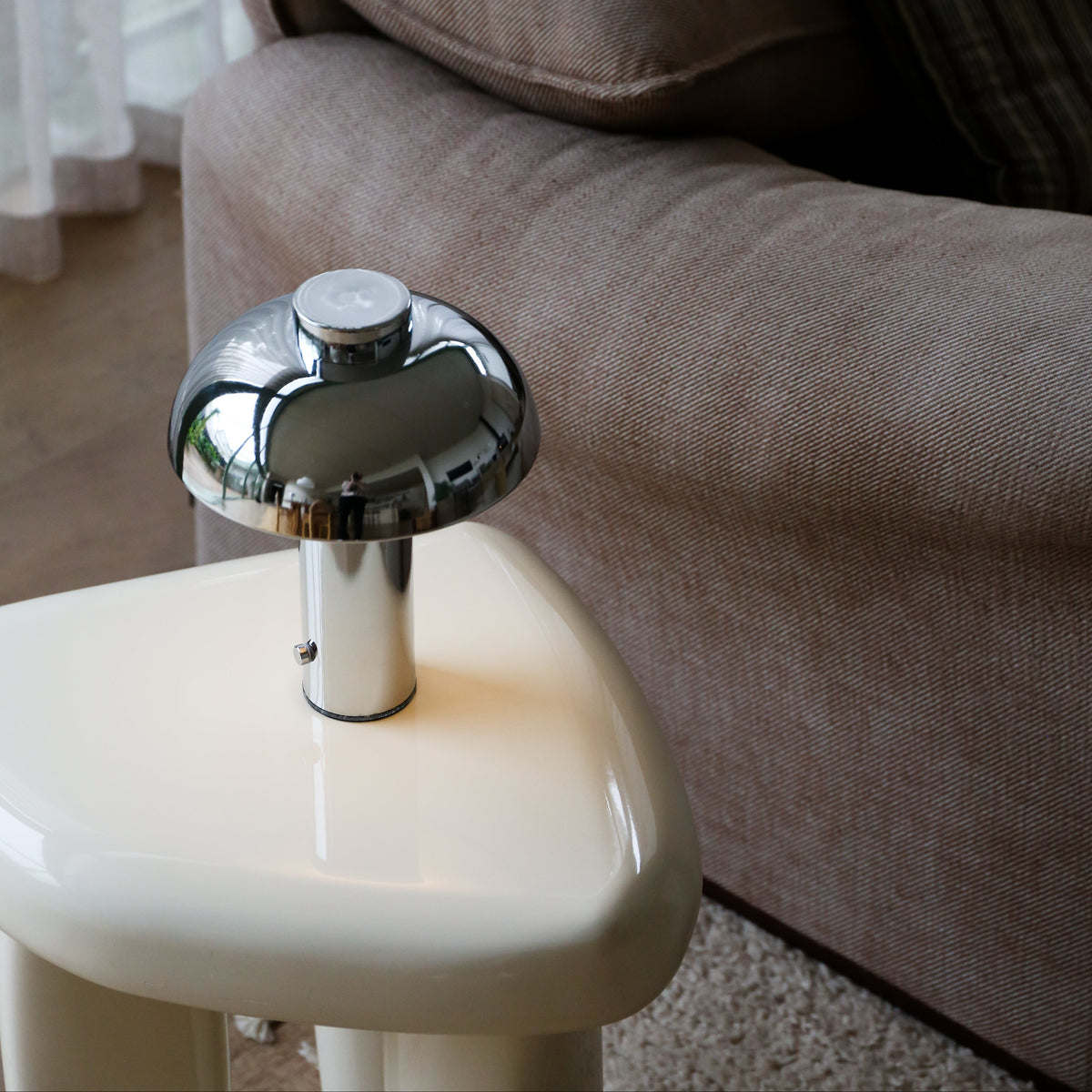 Elio Pillar Portable Lamp | Chrome/Chrome by DESIGNSTUFF (elio-pillar-portable-lamp-chrome-chrome)