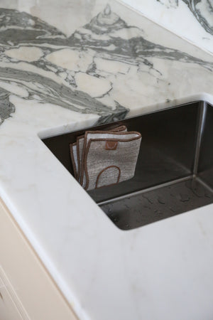 Hemp Marle Scourer & Bamboo Dishcloth | Camel | (Set of 2) by DESIGNSTUFF (hemp-marle-scourer-bamboo-dishcloth-camel-set-of-2)