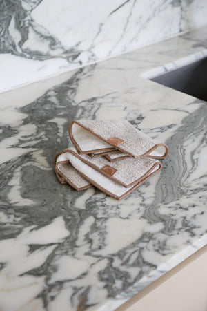 Hemp Marle Scourer & Bamboo Dishcloth | Camel | (Set of 2) by DESIGNSTUFF (hemp-marle-scourer-bamboo-dishcloth-camel-set-of-2)