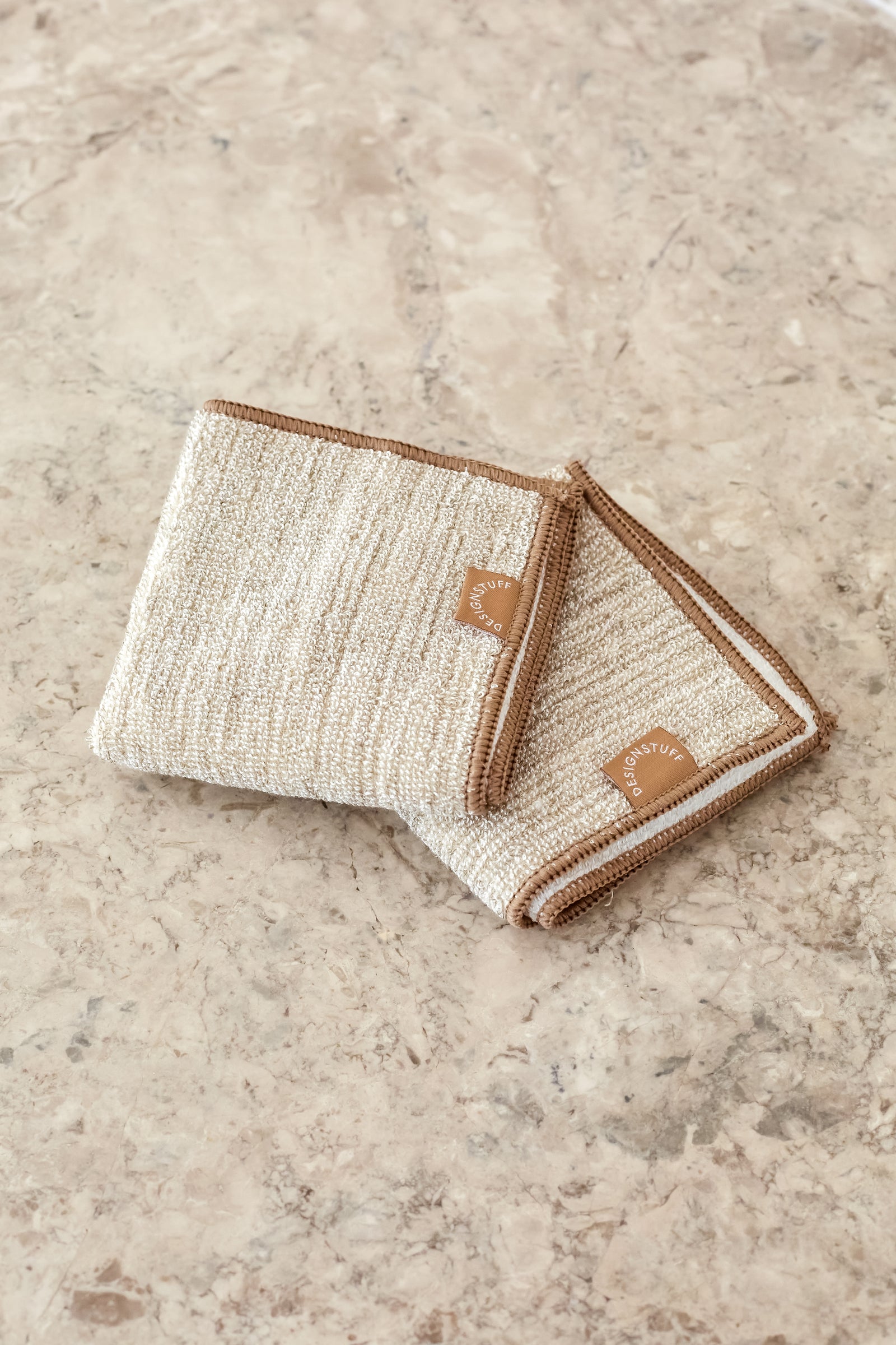 Hemp Marle Scourer & Bamboo Dishcloth | Camel | (Set of 2) by DESIGNSTUFF (hemp-marle-scourer-bamboo-dishcloth-camel-set-of-2)