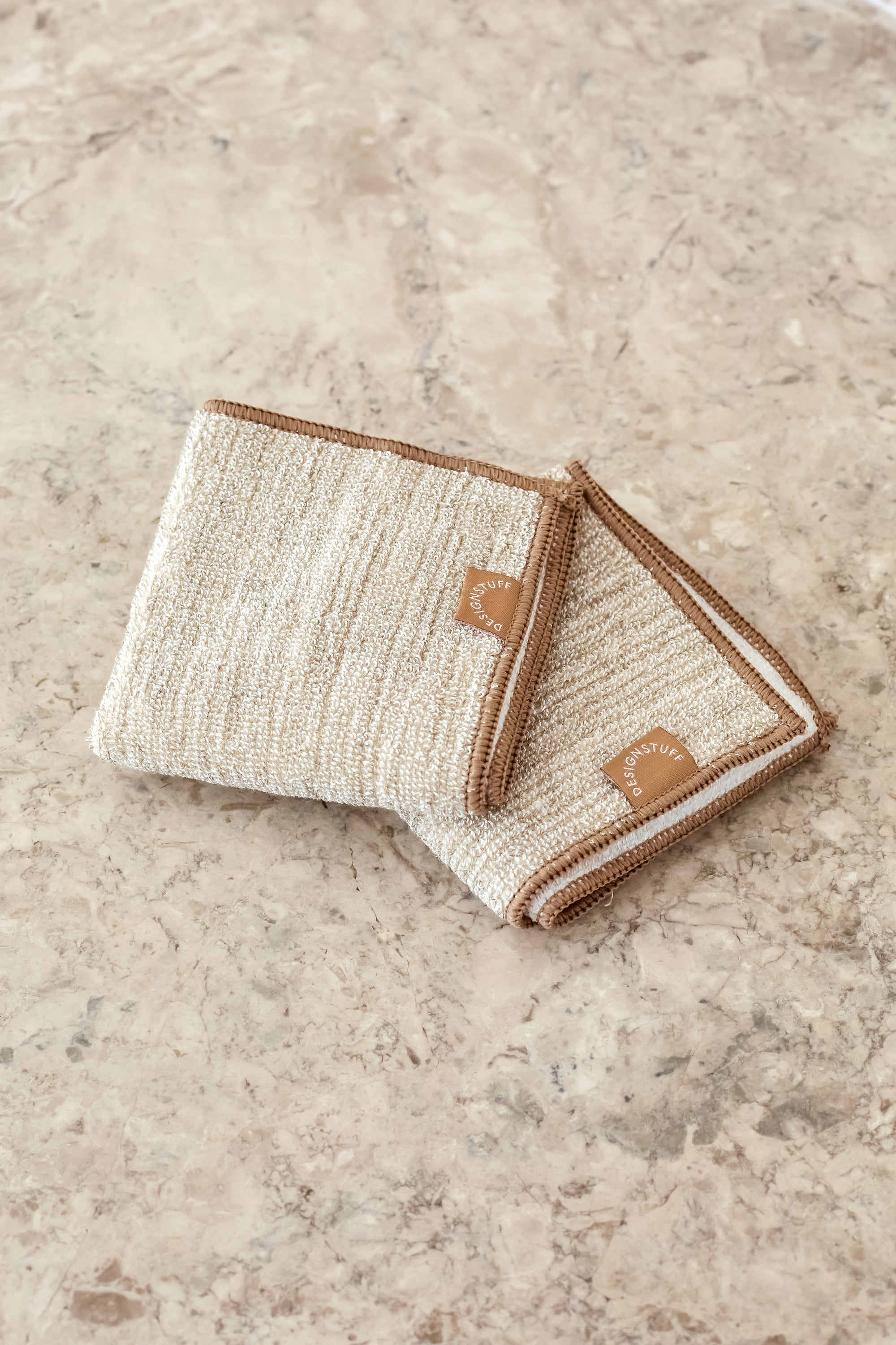 Hemp Marle Scourer & Bamboo Dishcloth | Camel | (Set of 2) by DESIGNSTUFF (hemp-marle-scourer-bamboo-dishcloth-camel-set-of-2)