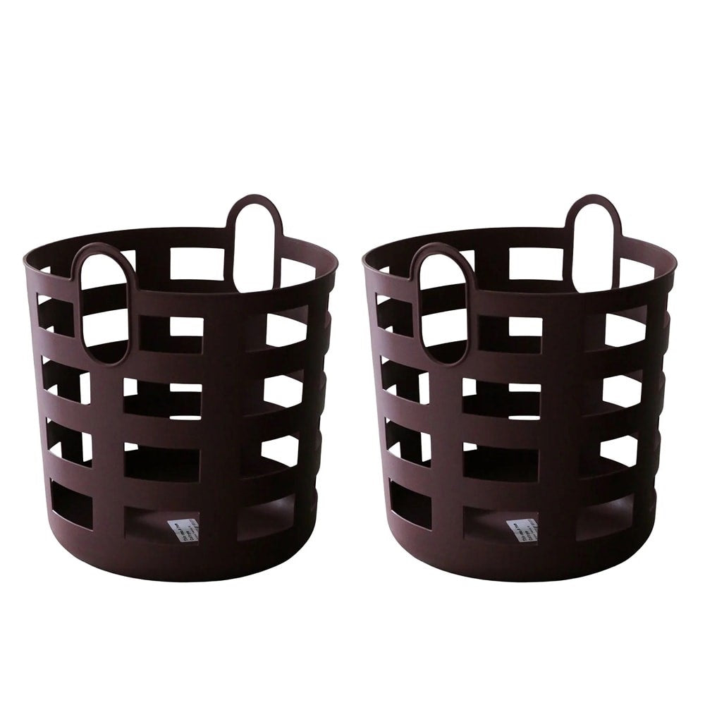 Storage & Laundry Basket L | Set 2 | Burgundy by DESIGNSTUFF (enkel-studio-storage-and-laundry-basket-l-burgandy-set-2)