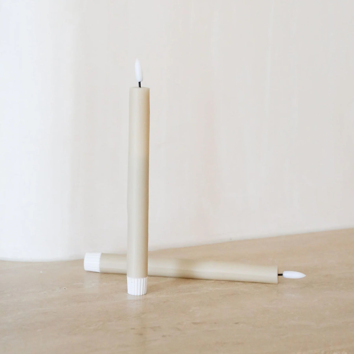 VIAH LED Candle Set of 2 | Sand