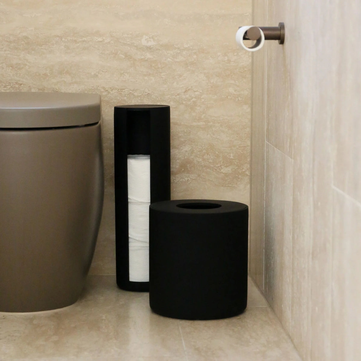 ARC Toilet Paper Storage Holder | Black