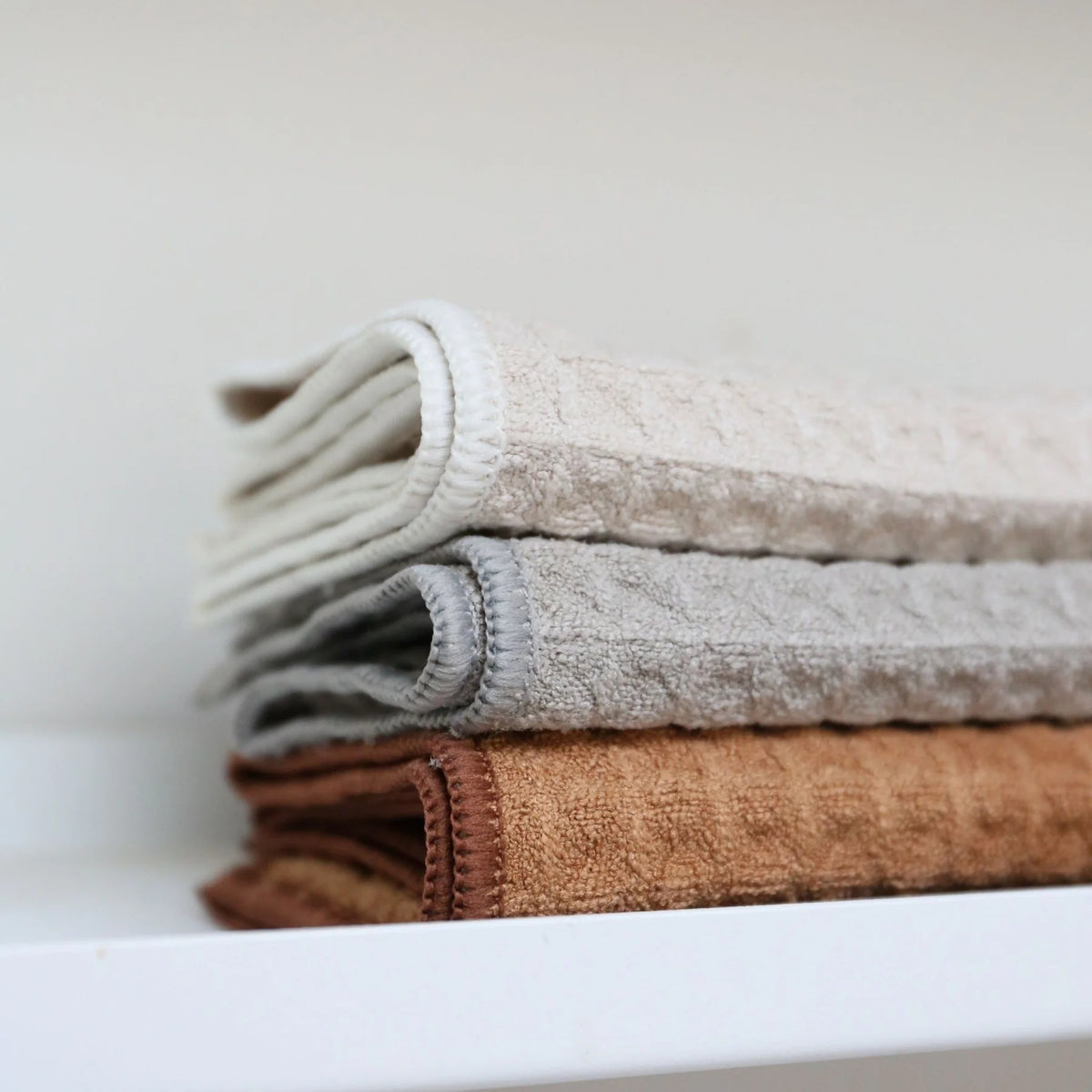 DESIGNSTUFF ENKEL STUDIO Wipe Dishcloth | Waffle Microfibre | Sand/Caramel/Light Grey (Set 3)