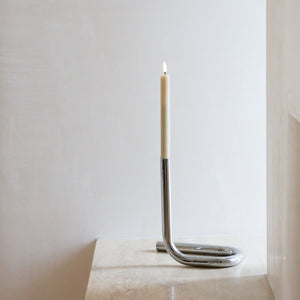 DesignStuff VIAH Tubular Candle Holder | Chrome