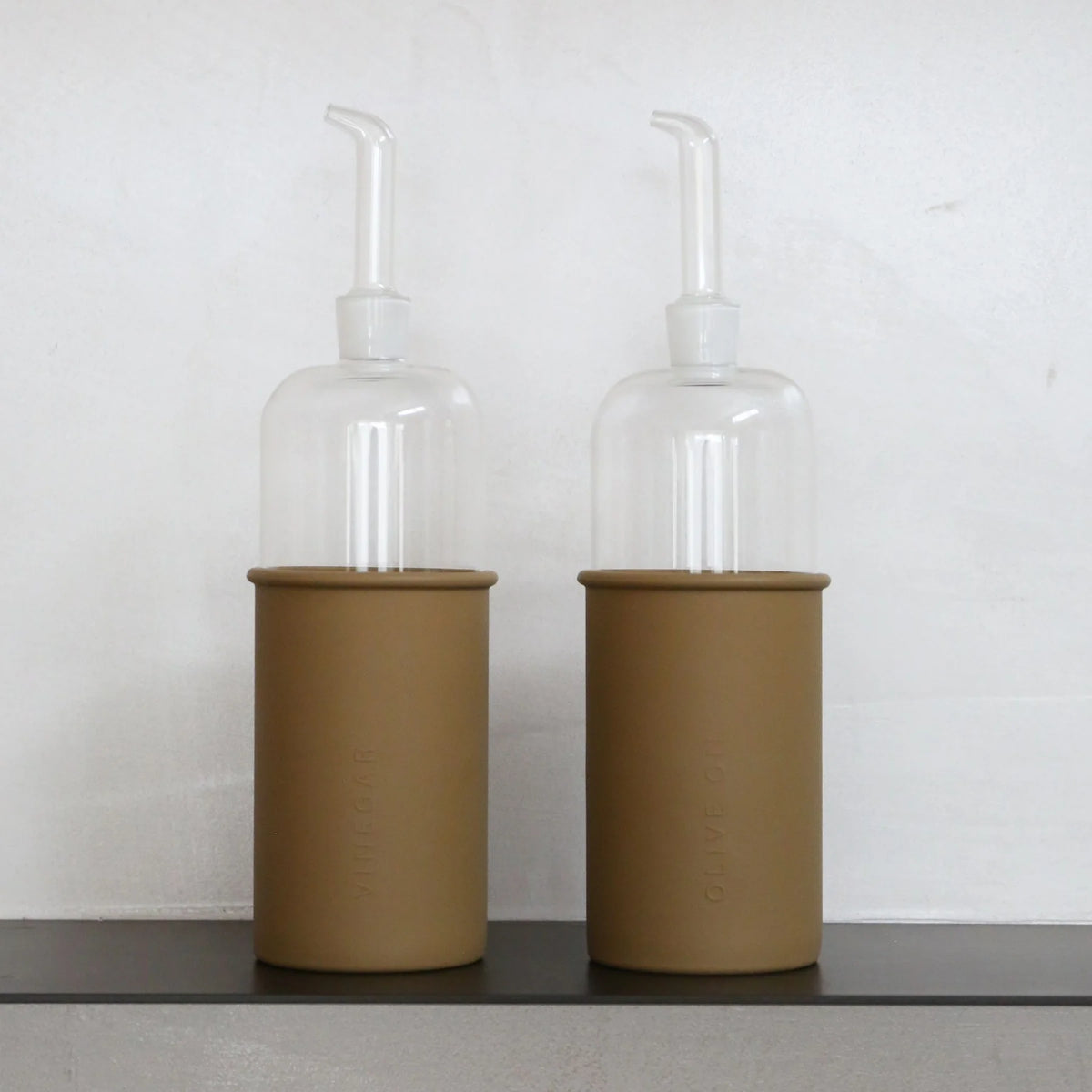 RUND Bottle for Olive Oil Glass/Silicone |700ml | Fern