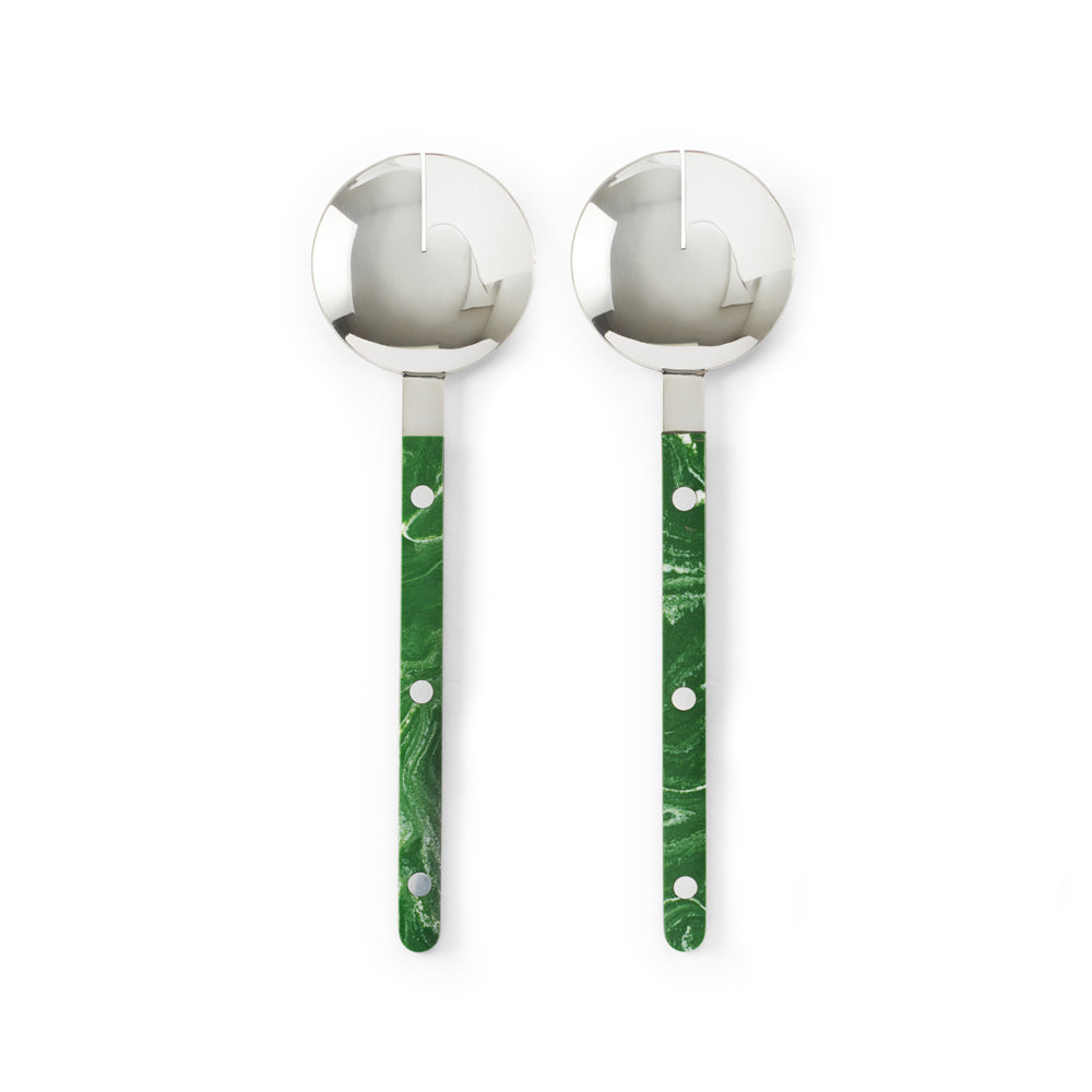 Resin Handle Salad Servers | Emerald by TASTEOLOGY (resin-handle-salad-servers-emerald)