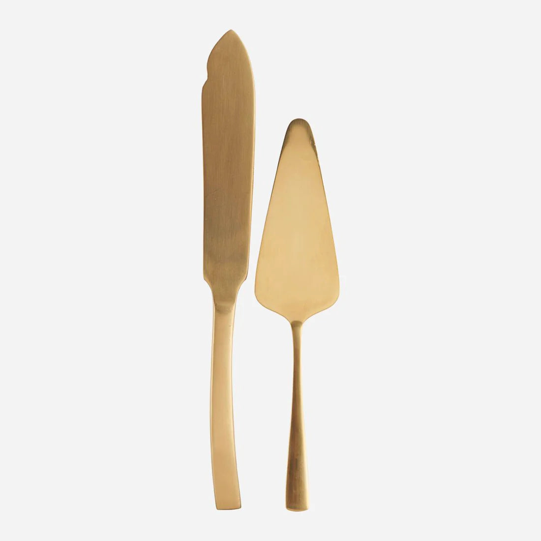 Golden Cake Server Set | Matte Gold