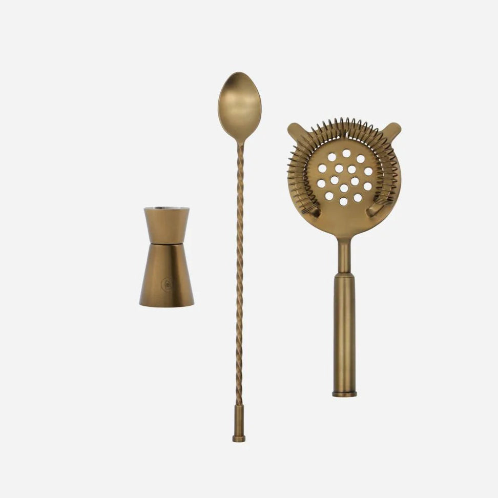 Baar Cocktail Set| Antique Brass by HOUSE DOCTOR (cocktail-set-hdbaar-antique-brass-finish)