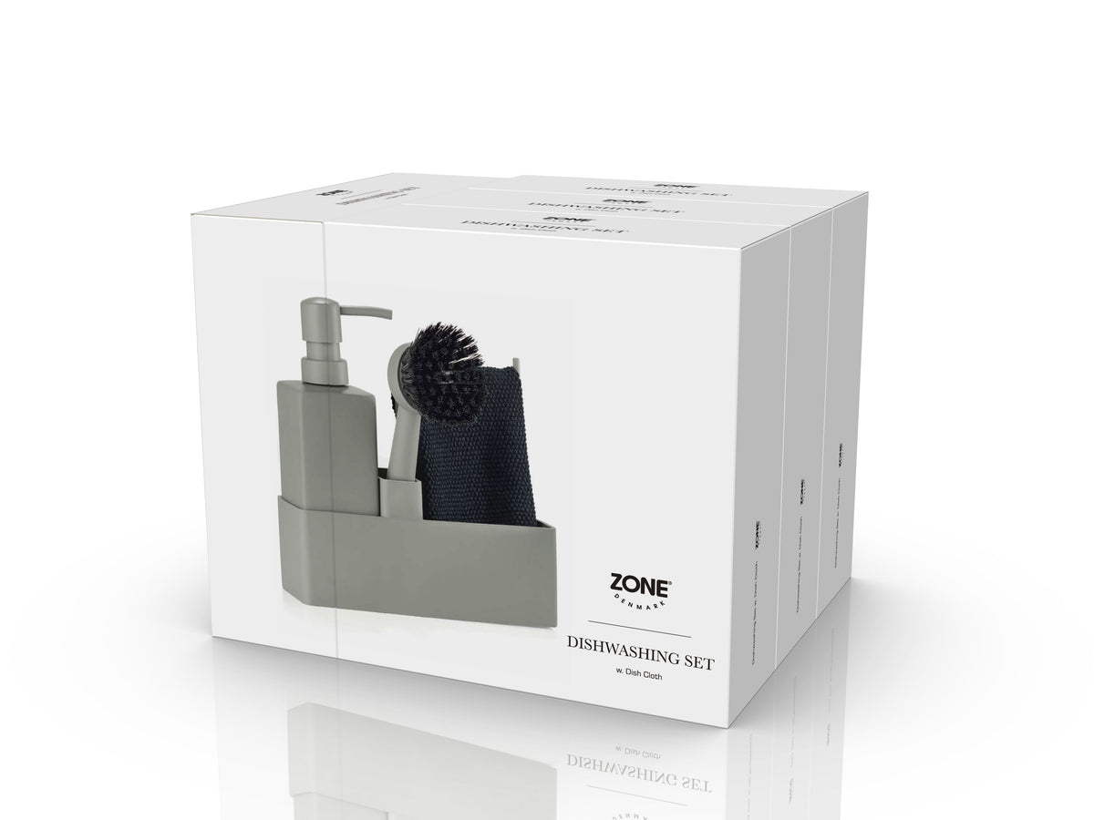 Dish Wash Set | Cool Grey by Zone Denmark (zone-dishwashing-set-cool-grey)