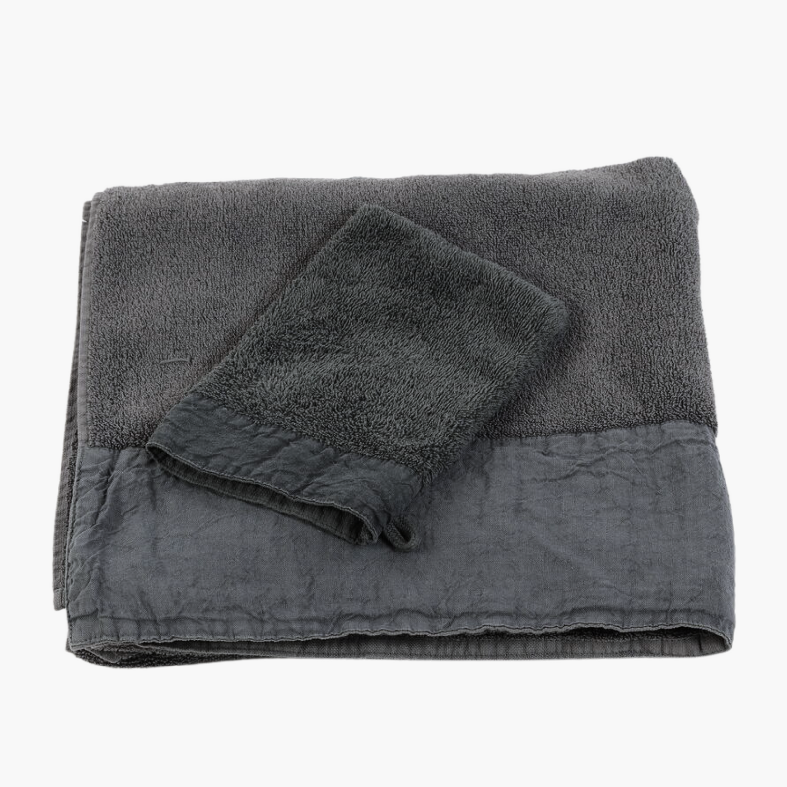 ANTIBES Washcloth Mit - Dark Grey by HOME LINEN LABELS (home-linen-labels-antibes-16-21-cm-dark-grey-washcloth)