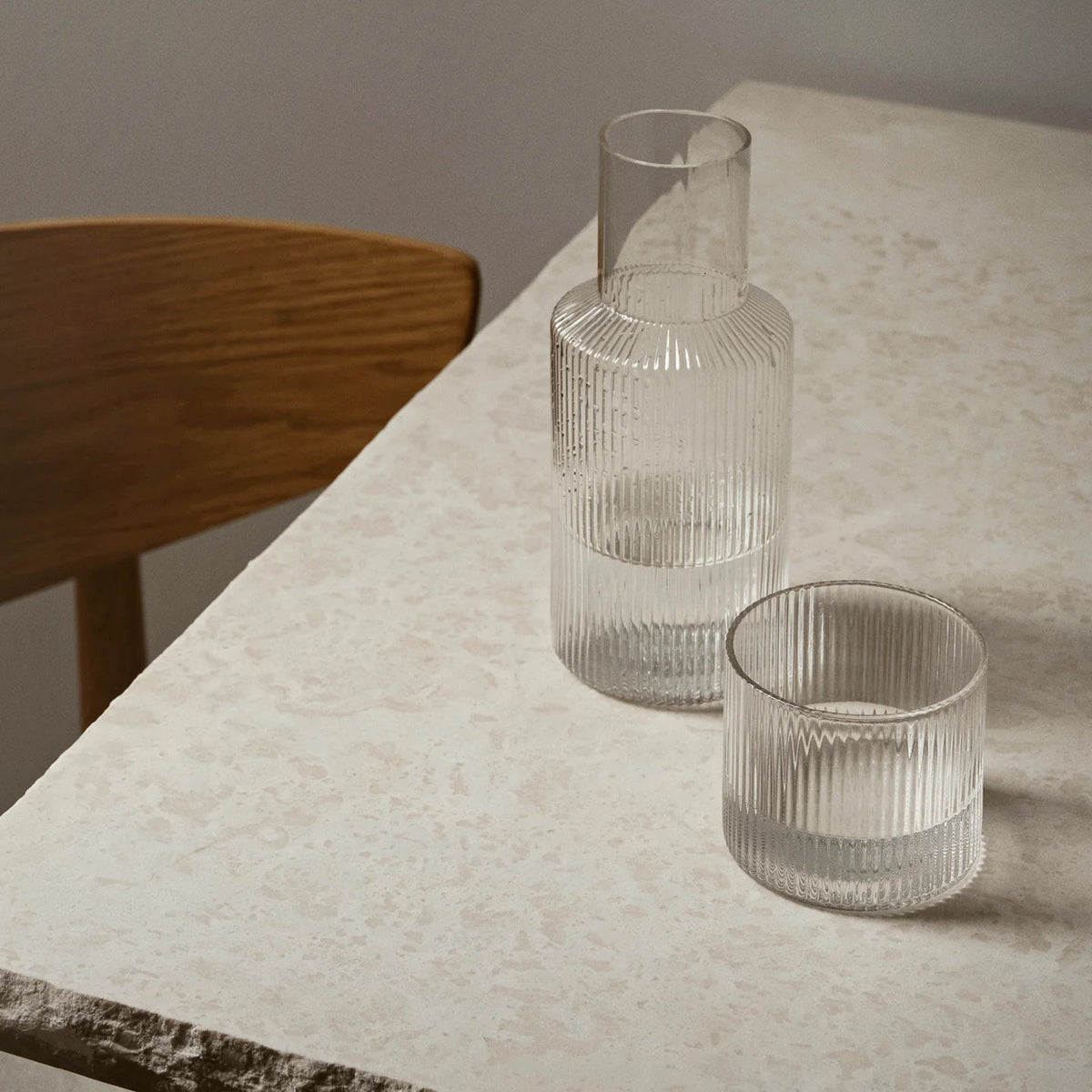 Ripple Carafe Set | Clear by FERM LIVING (ripple-carafe-set-clear)