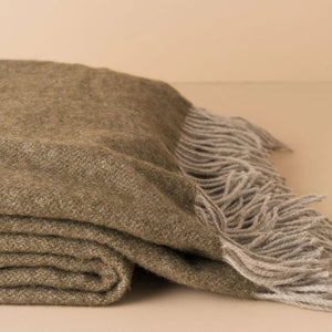 Saardè Merino Wool Throw | Olive/Grey