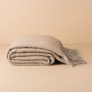 Saardè Merino Wool Throw | Latte/Grey