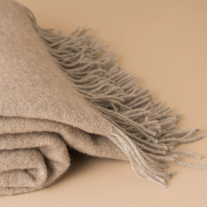 Saardè Merino Wool Throw | Latte/Grey