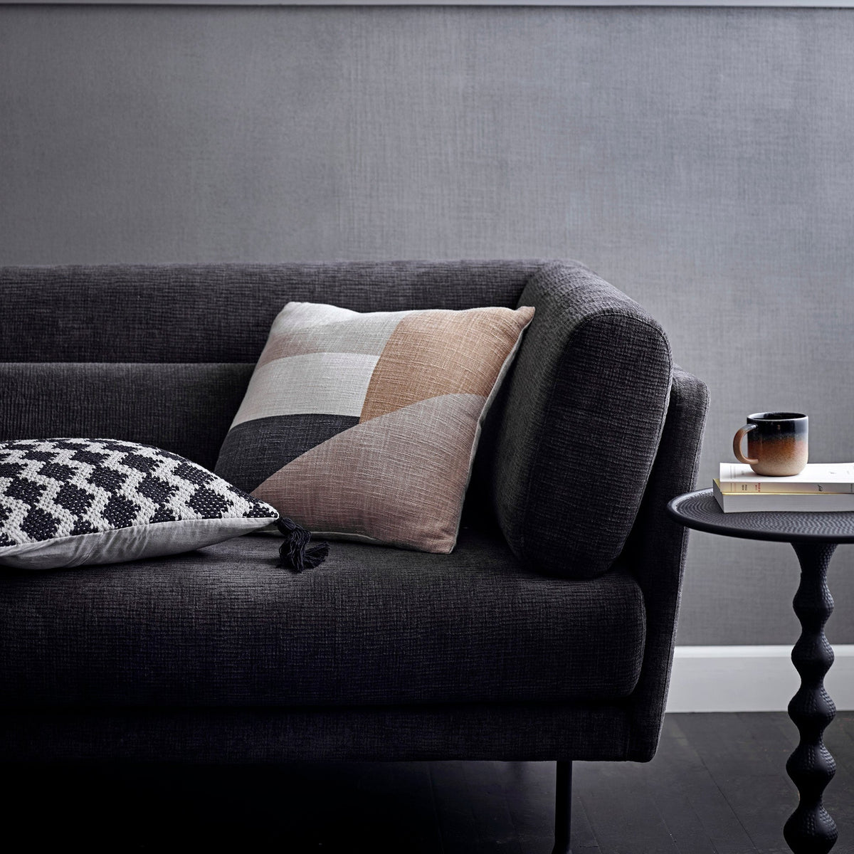 Anka Pedestal Side Table | Black by BLOOMINGVILLE (anka-side-table-black-aluminum)