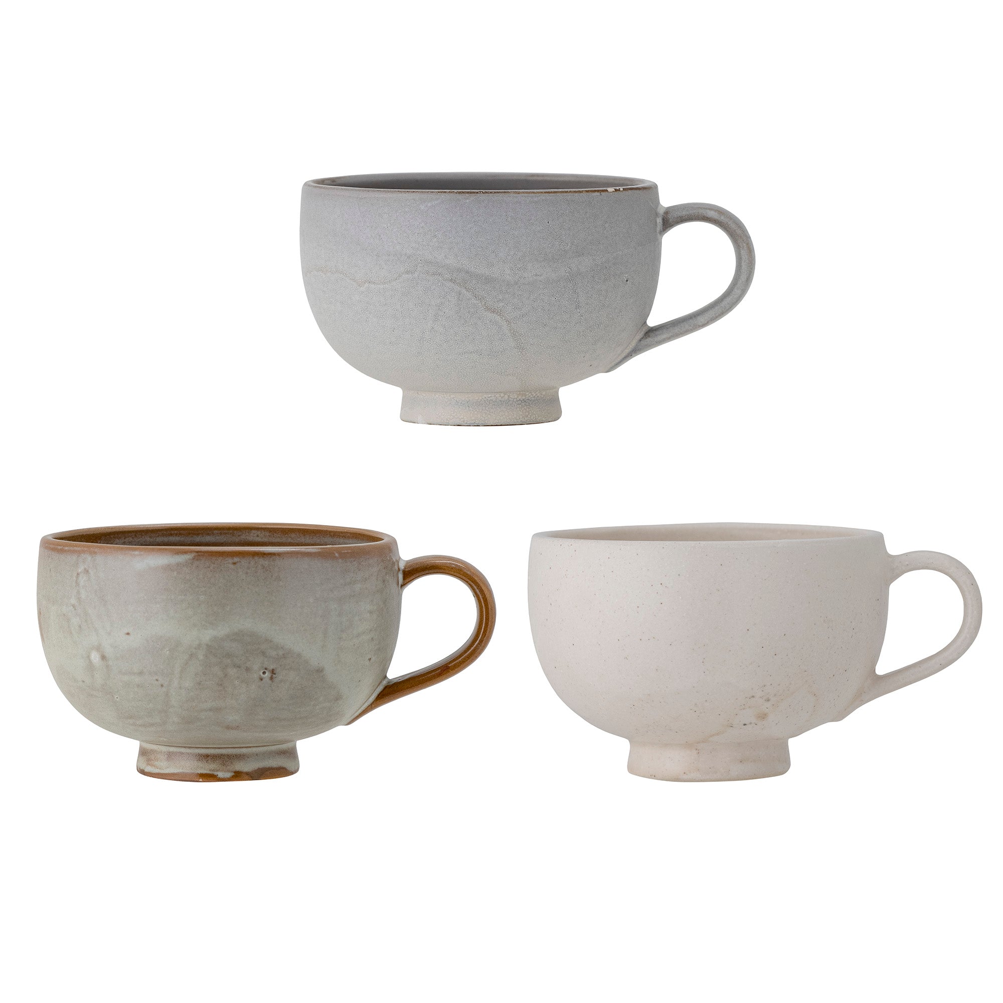 Lila Set of 3 Stoneware cups | Grey