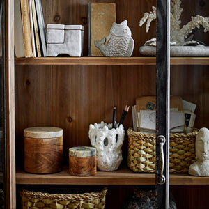 Lisanne Jar 6.5cm w/Lid | Acacia/Green Marble