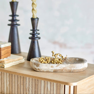 Bloomingville Shao Tray  | Brown Marble