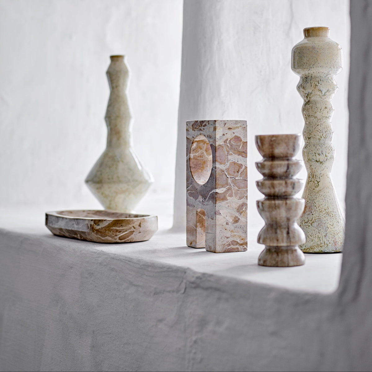 Bloomingville Shao Tray  | Brown Marble