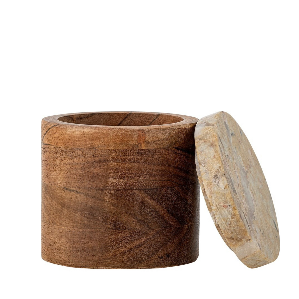 Lisanne 10.5cm Jar w/Lid | Acacia/Green Marble