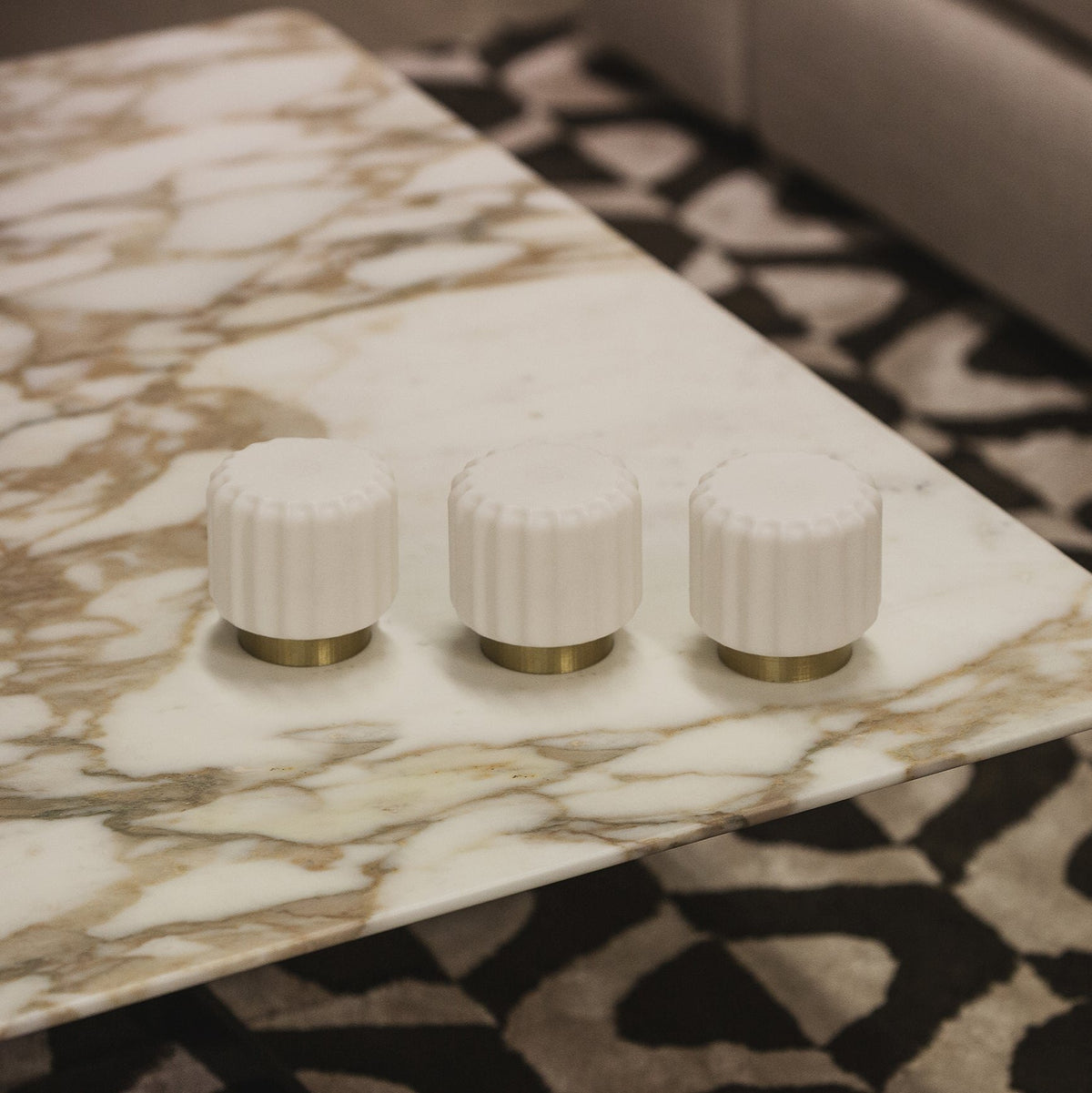 Dentelles Portable Lamps 9cm Set of 3 | Gold Base by ATELIER PIERRE (dentelles-9-light-usb-recharge-gold-base-9cm)