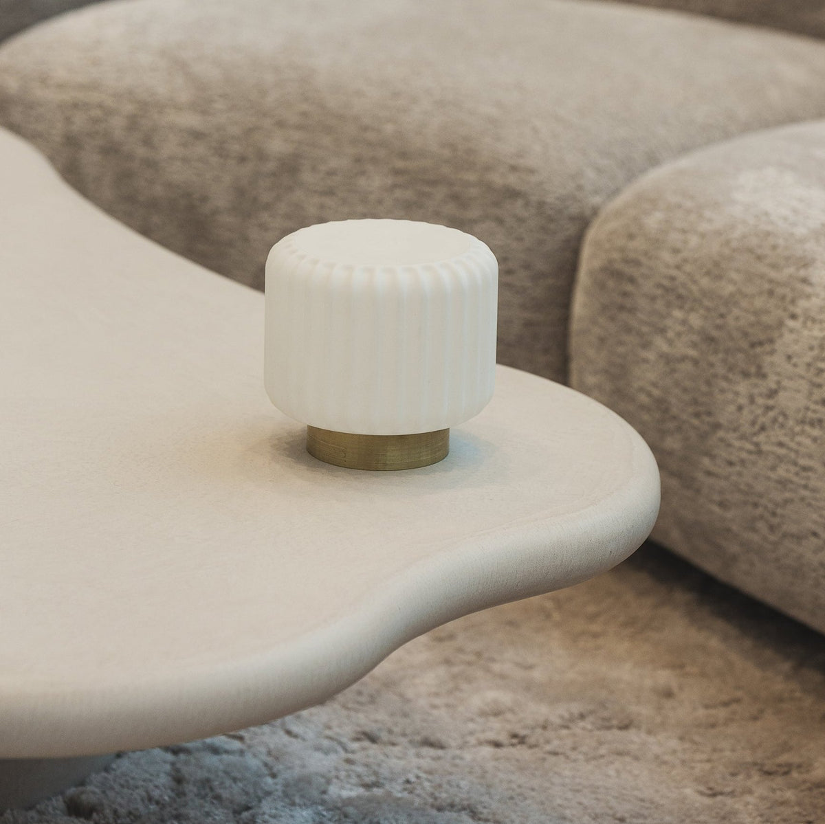 Dentelles Portable Lamp 15cm | Gold Base by ATELIER PIERRE (dentelles-15-light-usb-recharge-gold-base-15cm)