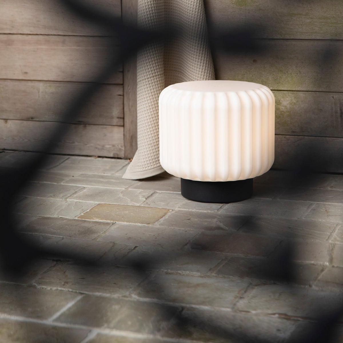 Dentelles Portable Lamps XL 30cm | Black Base by ATELIER PIERRE (dentelles-wide-xl-light-usb-recharge-black-base-30cm)