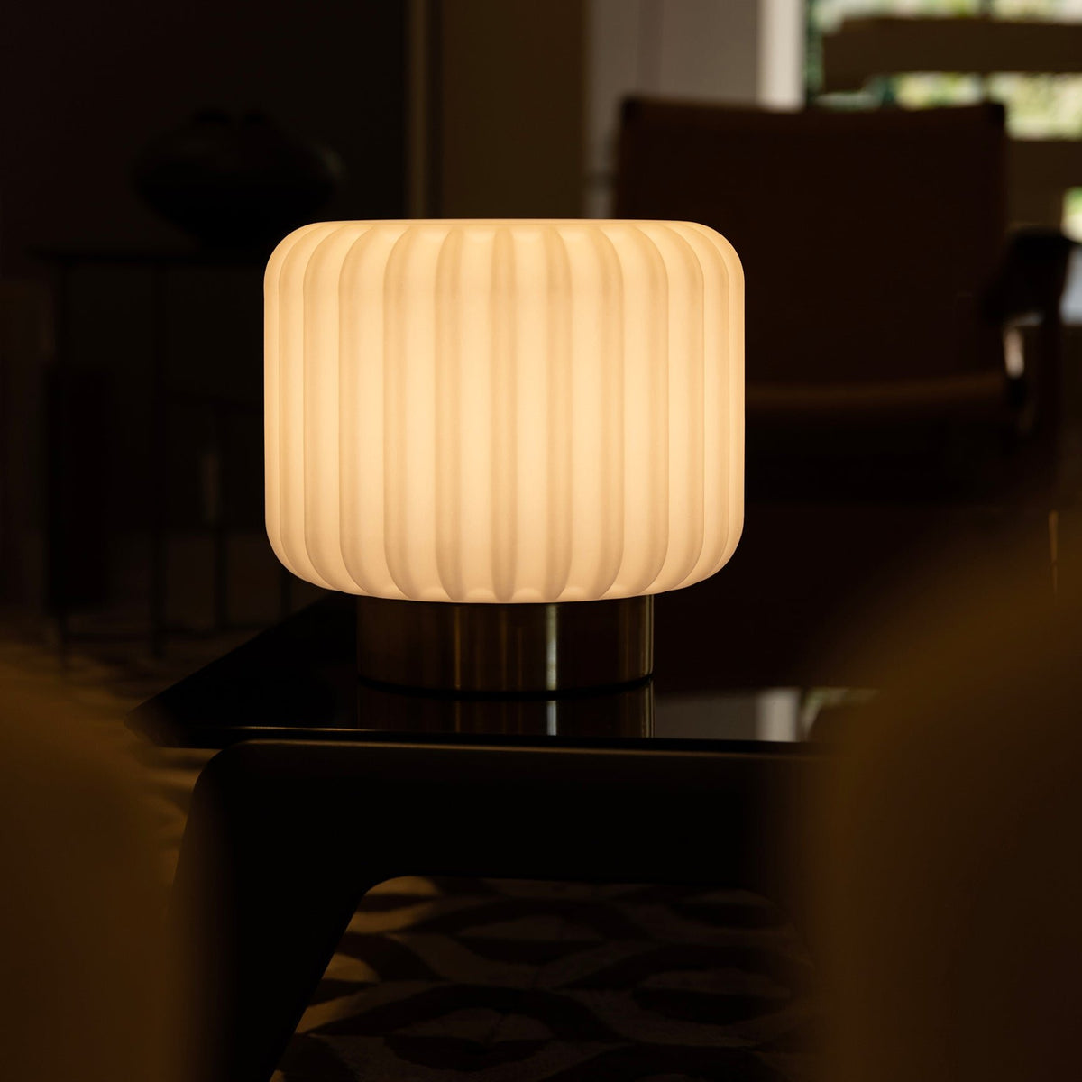 Dentelles Portable Lamps XL 30cm | Gold Base by ATELIER PIERRE (dentelles-wide-xl-light-usb-recharge-gold-base-30cm)