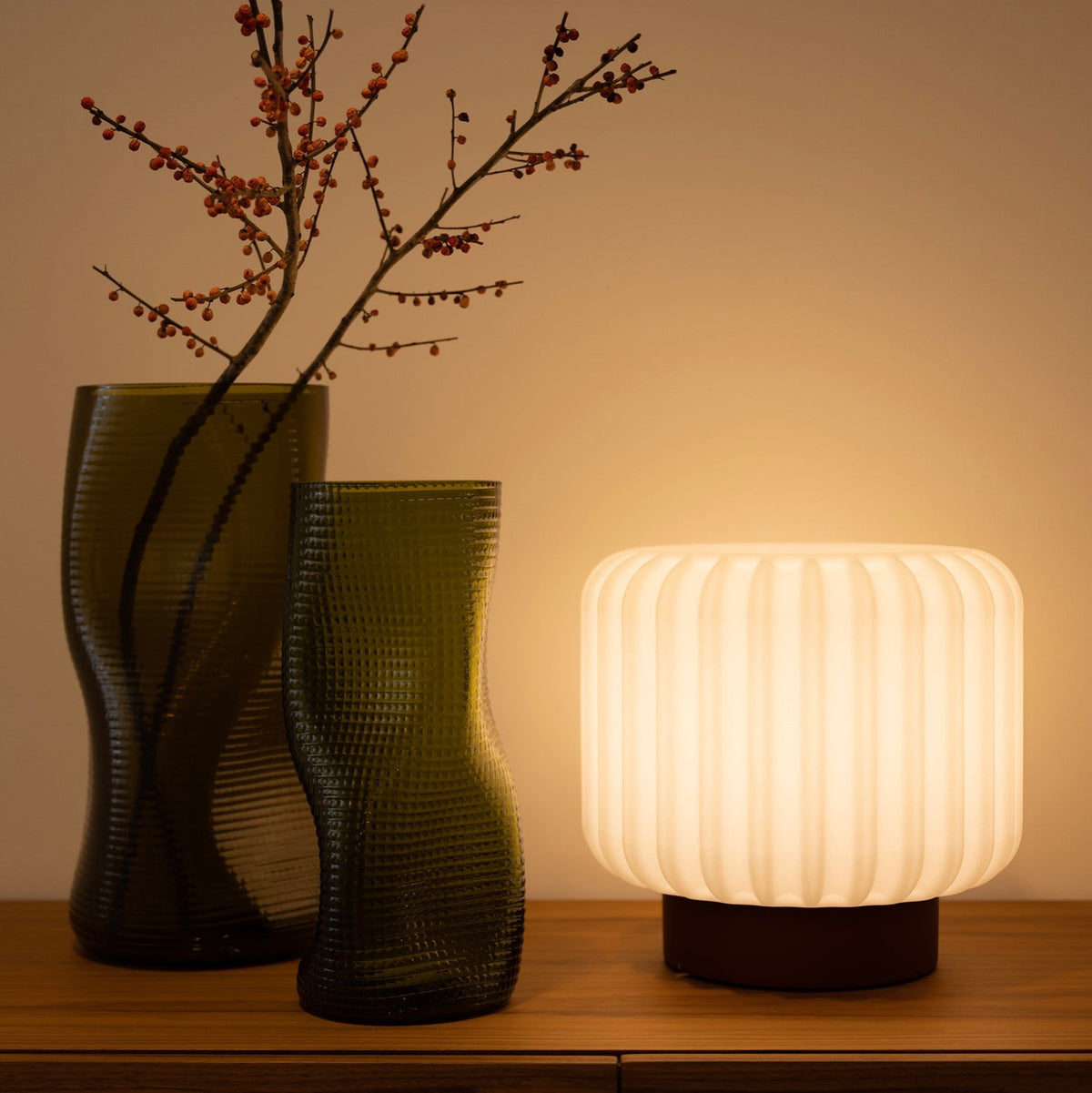 Dentelles Portable Lamps XL 30cm | Gold Base by ATELIER PIERRE (dentelles-wide-xl-light-usb-recharge-gold-base-30cm)