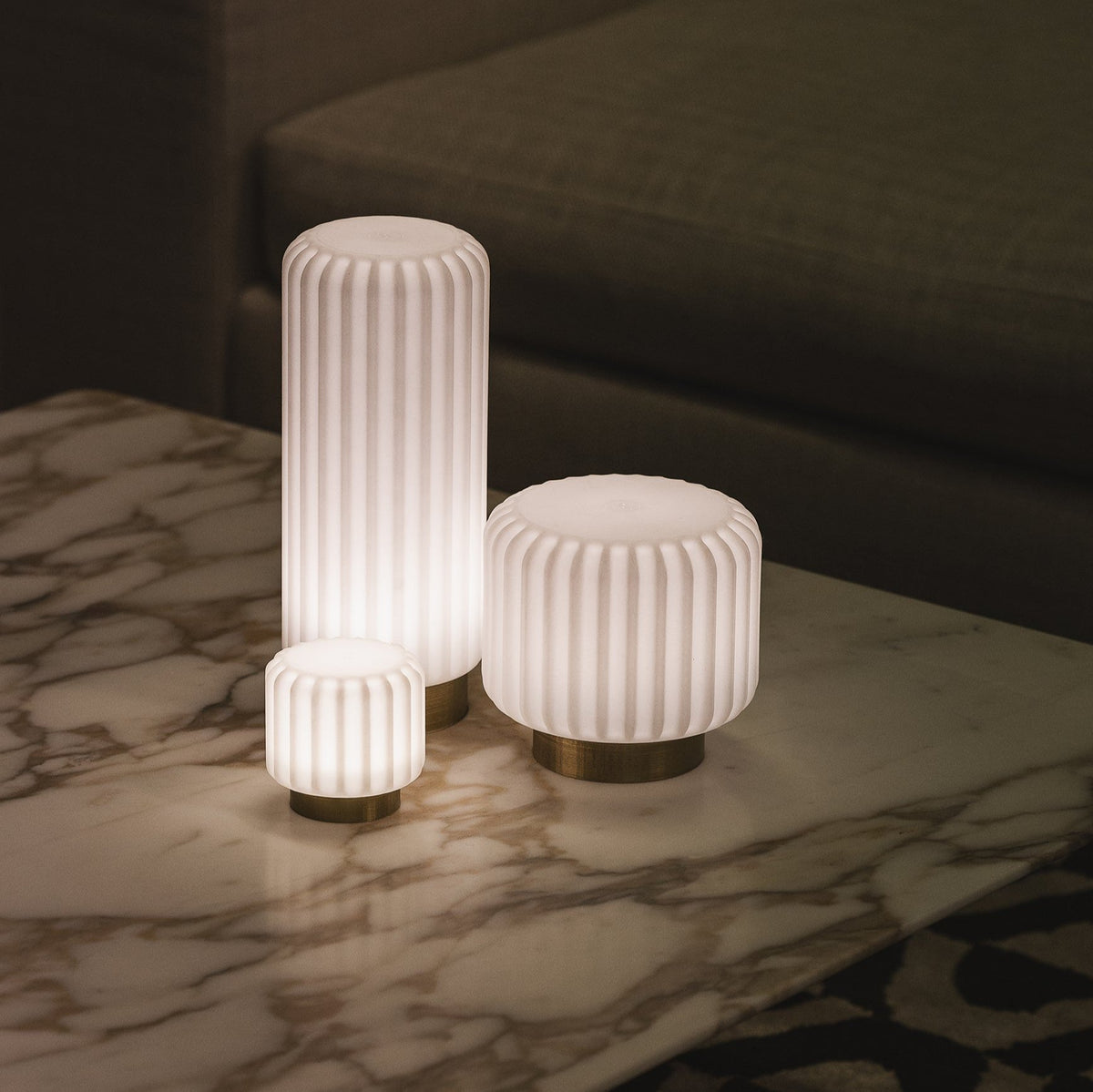 Dentelles Portable Lamp 29cm | Black Base by ATELIER PIERRE (dentelles-29-light-usb-recharge-black-base-29cm)