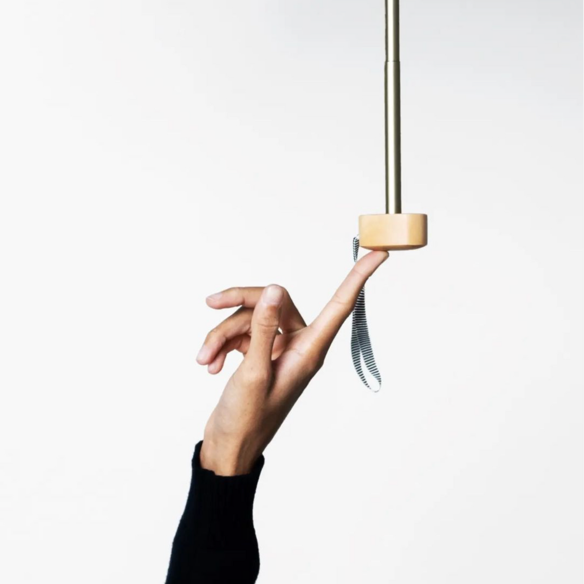 Micro Umbrella Marinières | Charles/ Khaki-Ivory by ANATOLE (anatole-folding-umbrella-charles-ivory-stripes-on-khaki-background)